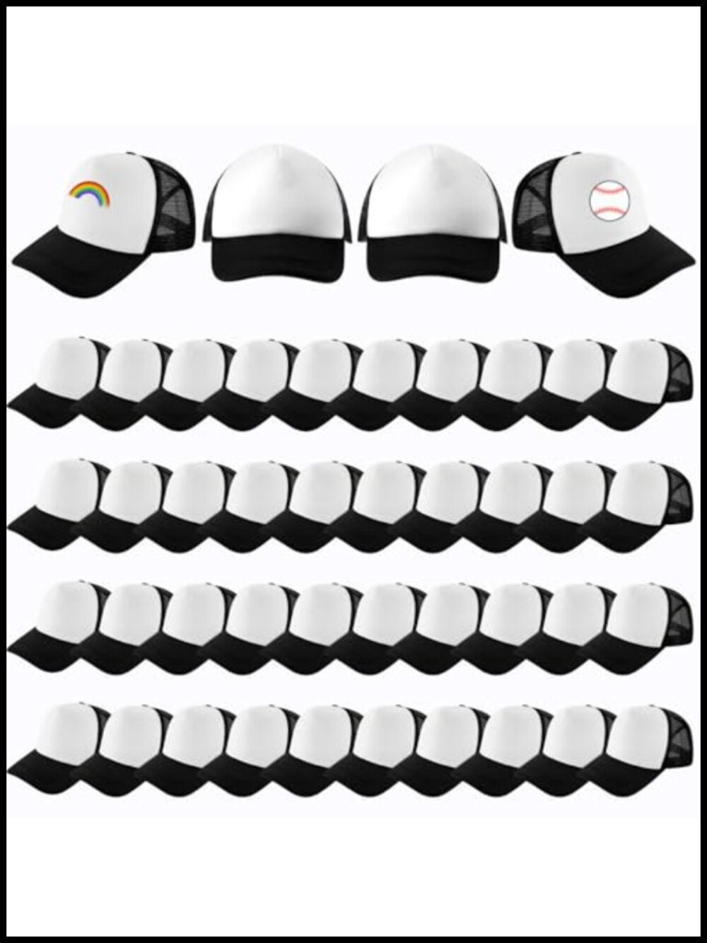 DIY Kids Trucker Hats Bulk Blank Snapback Caps for Crafts